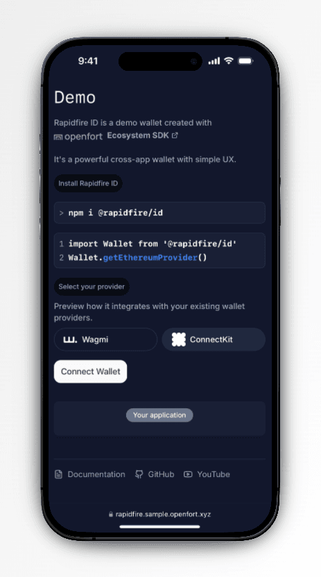 Openfort wallet funding and onramp flow