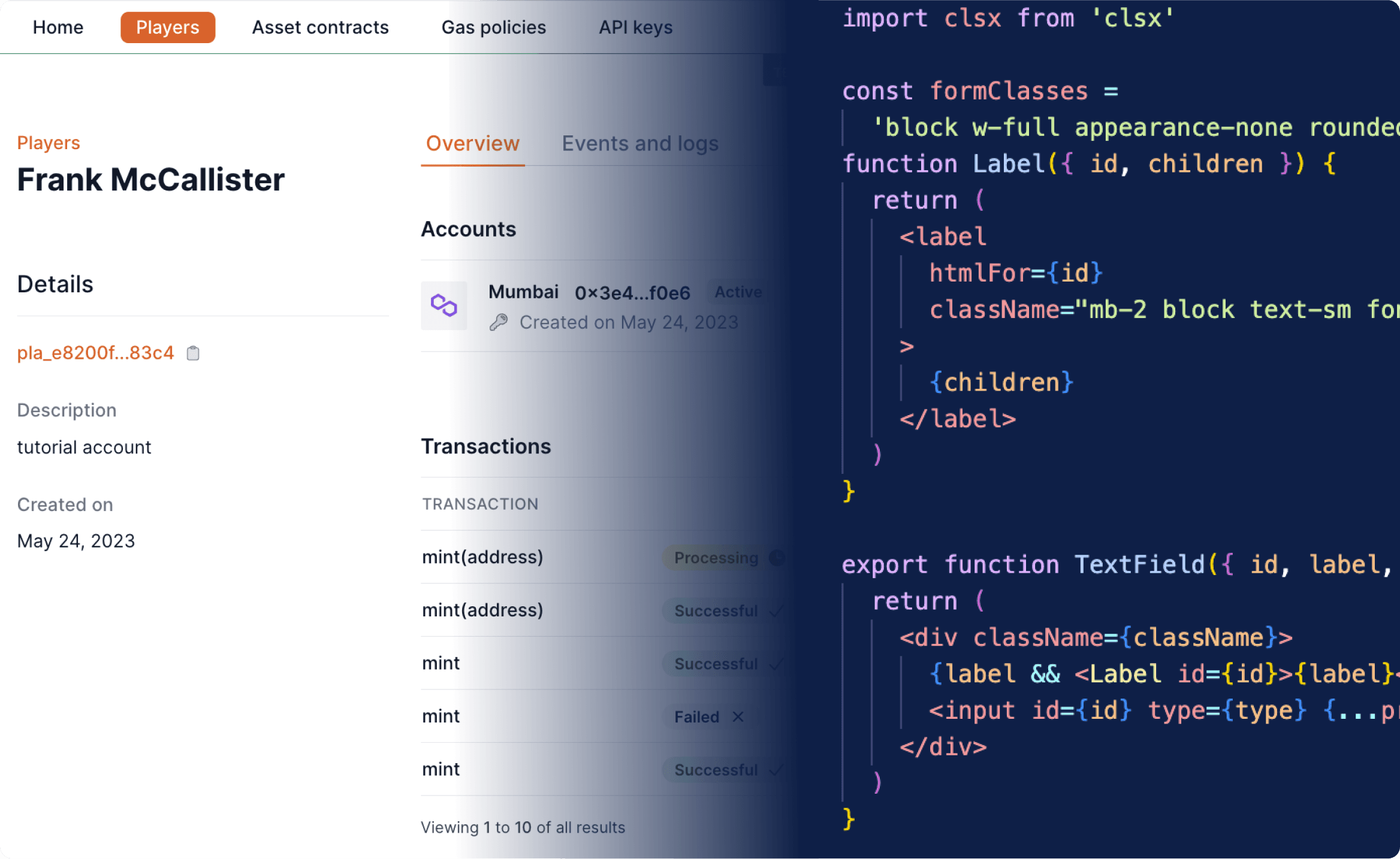 Invisible wallet preview