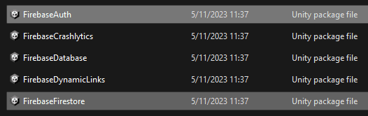 import Firebase packages