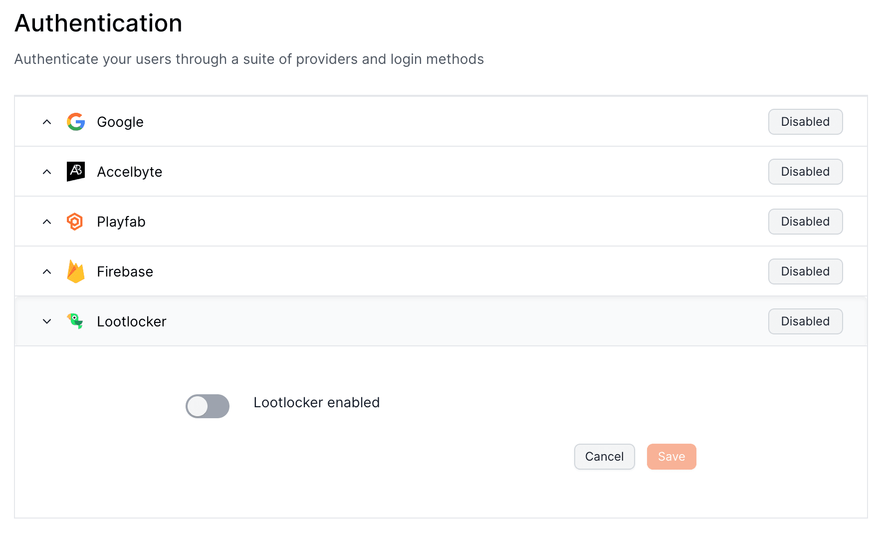 LootLocker provider configuration in Openfort dashboard